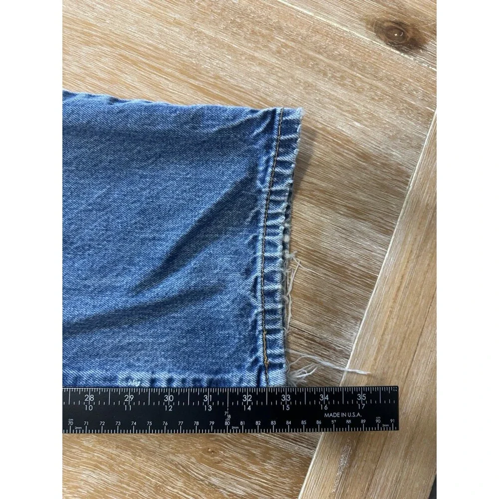 Levis 501 Original Fit Jean Mens 34x34 Thrash Distressed Shred Blue Y2K (32x33)